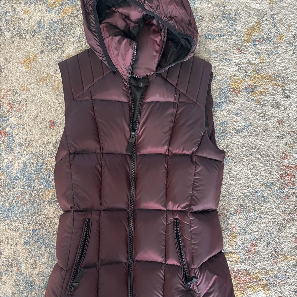 Marc New York Maroon Quilted Puffer Jacket
